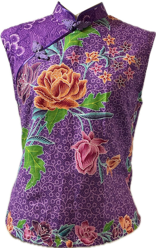 Ladies Batik Top LBT-L-PURPLE-D111003