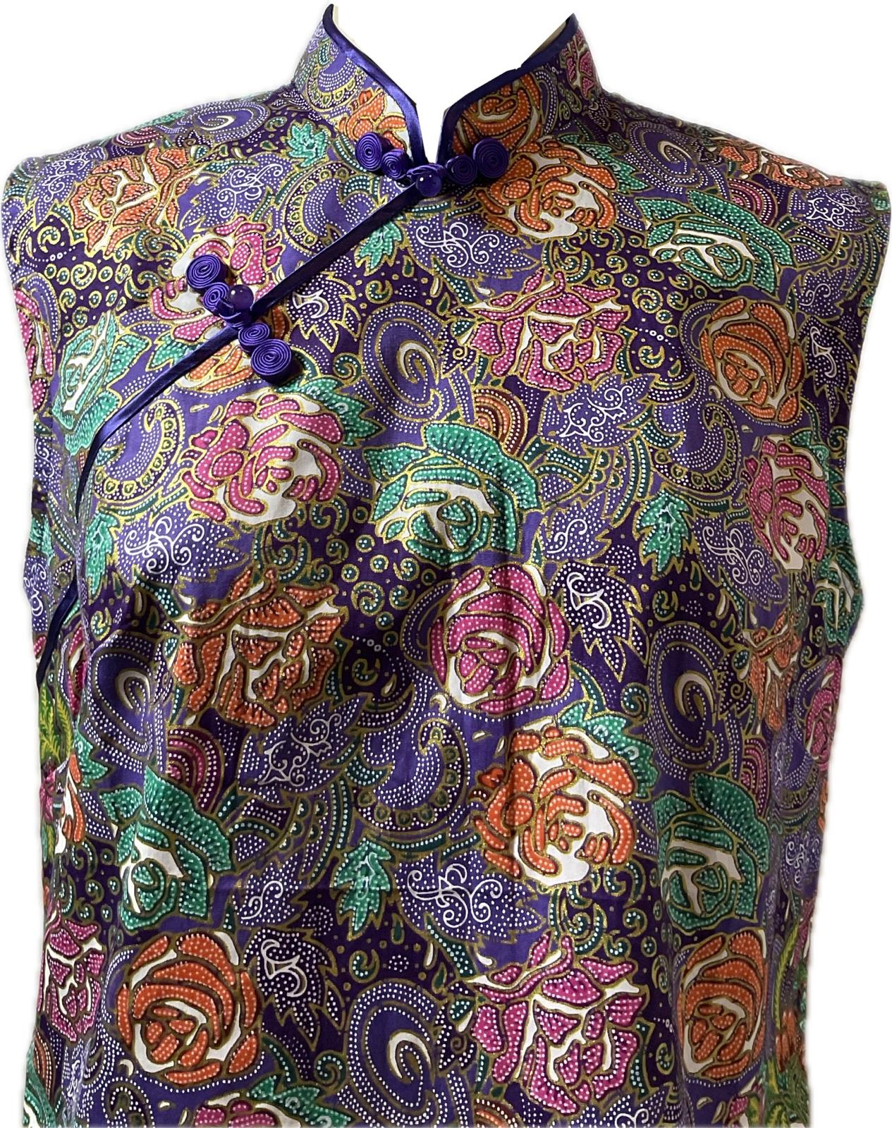 Ladies Batik Top LBT-L-PURPLE-D111004