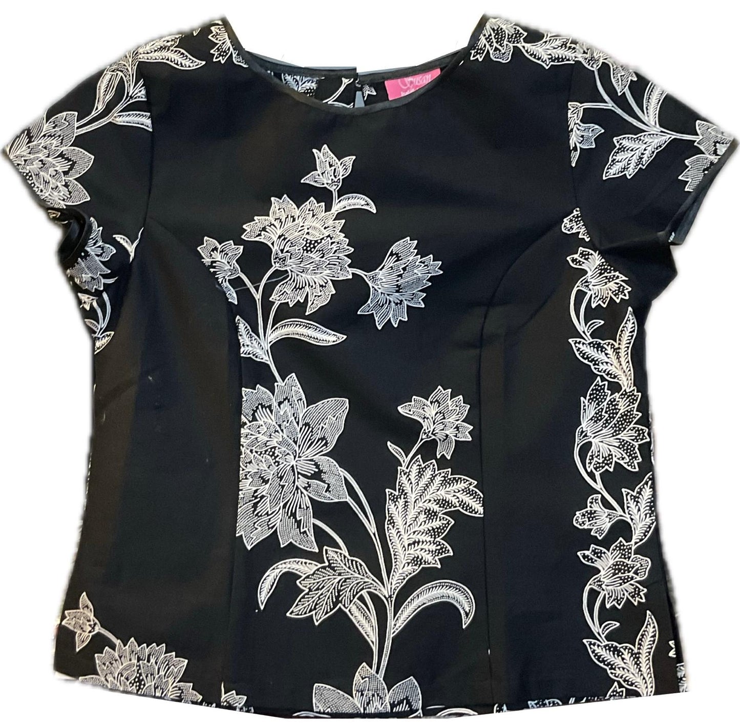 Ladies Batik Top LBT-S-BLACK-E1001
