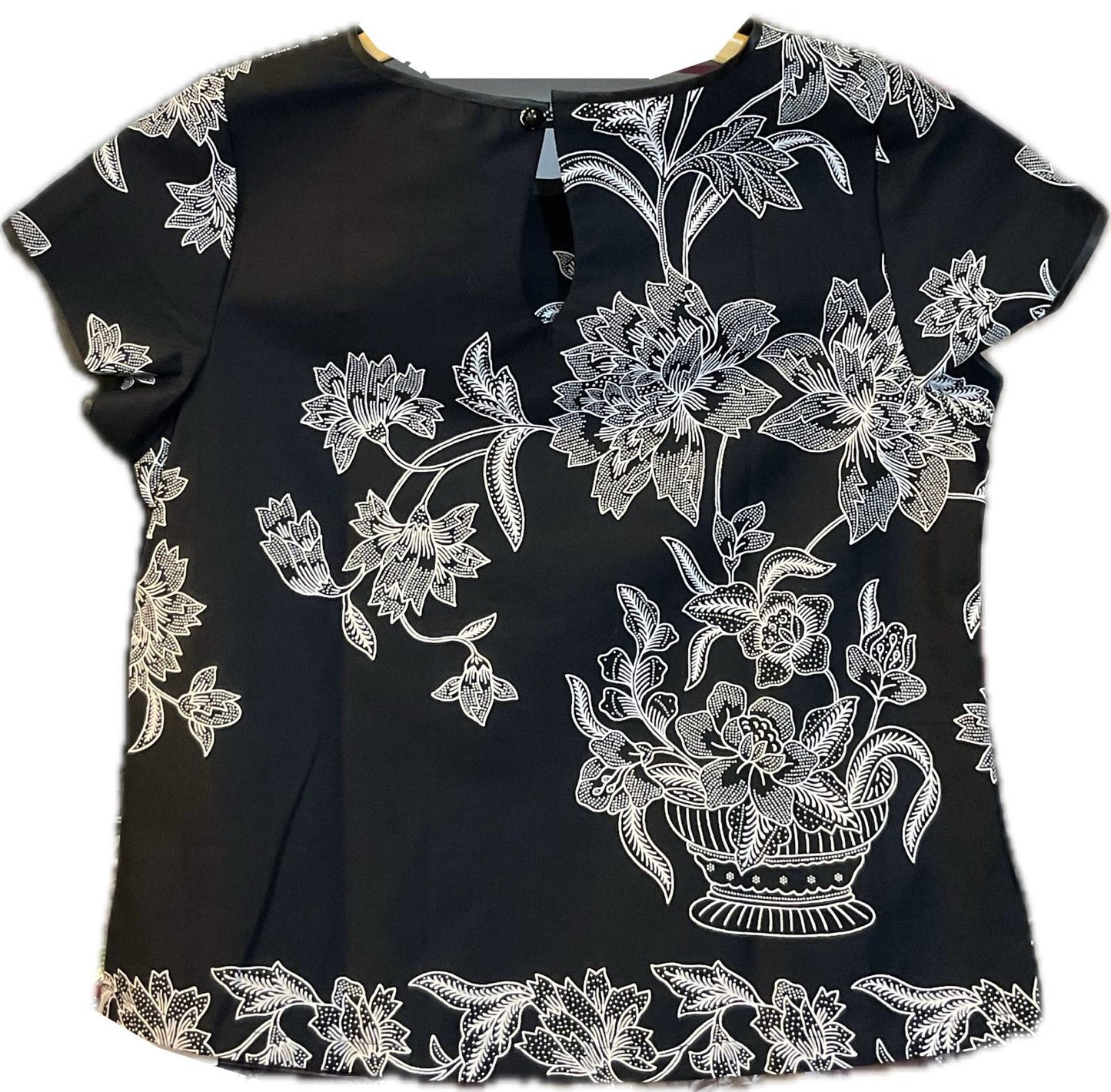 Ladies Batik Top LBT-S-BLACK-E1001