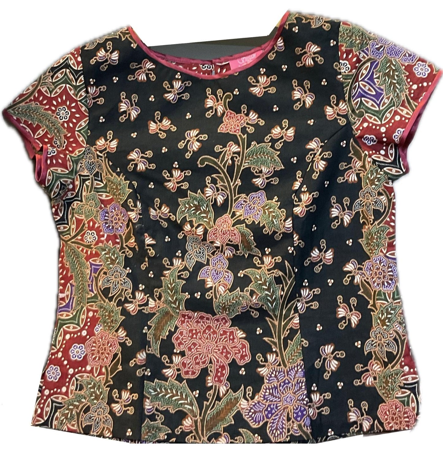 Ladies Batik Top LBT-S-RED-E1002