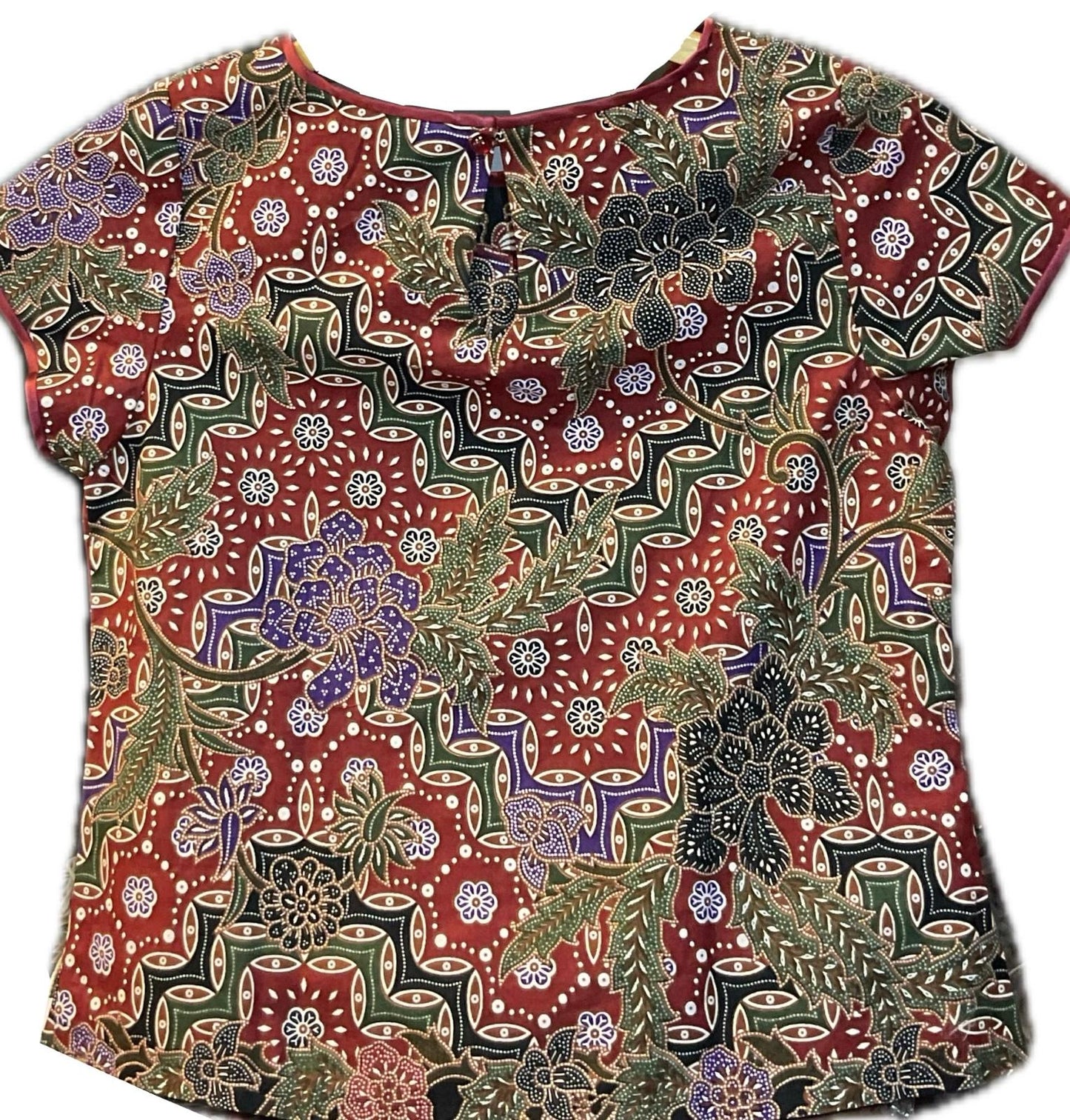 Ladies Batik Top LBT-S-RED-E1002