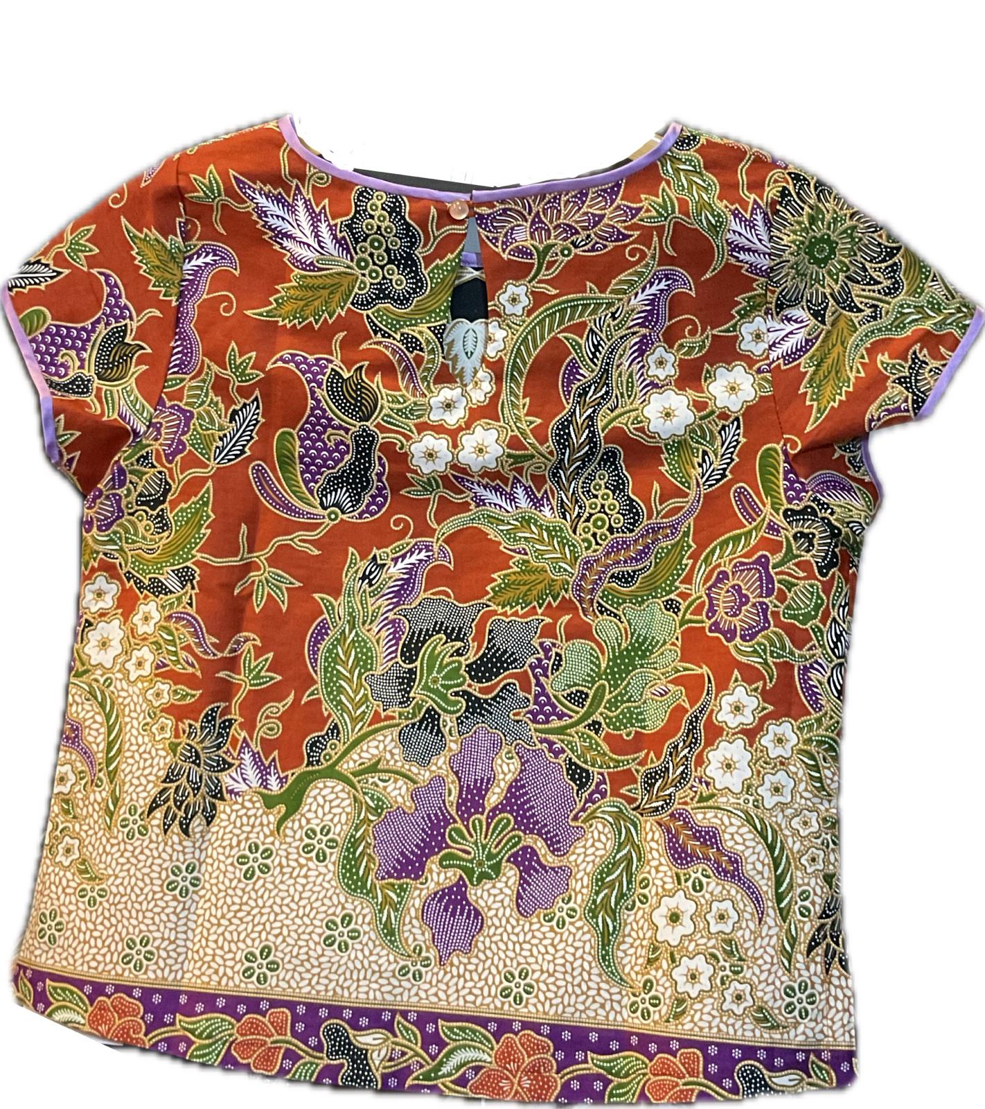Ladies Batik Top LBT-S-PURPLE-E1003
