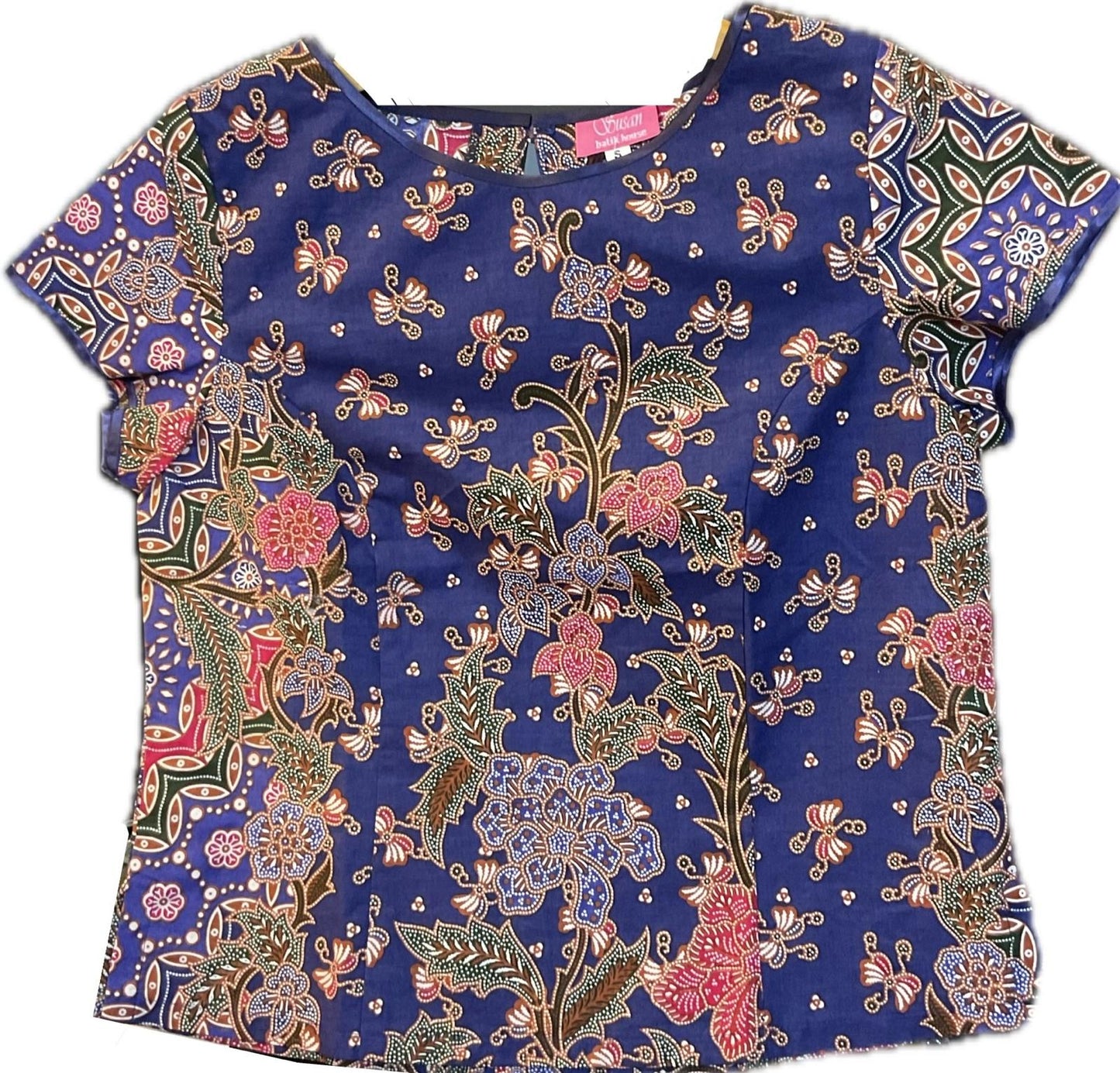 Ladies Batik Top LBT-S-BLUE-E1004