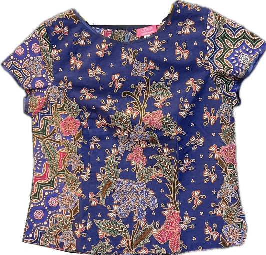 Ladies Batik Top LBT-S-BLUE-E1004