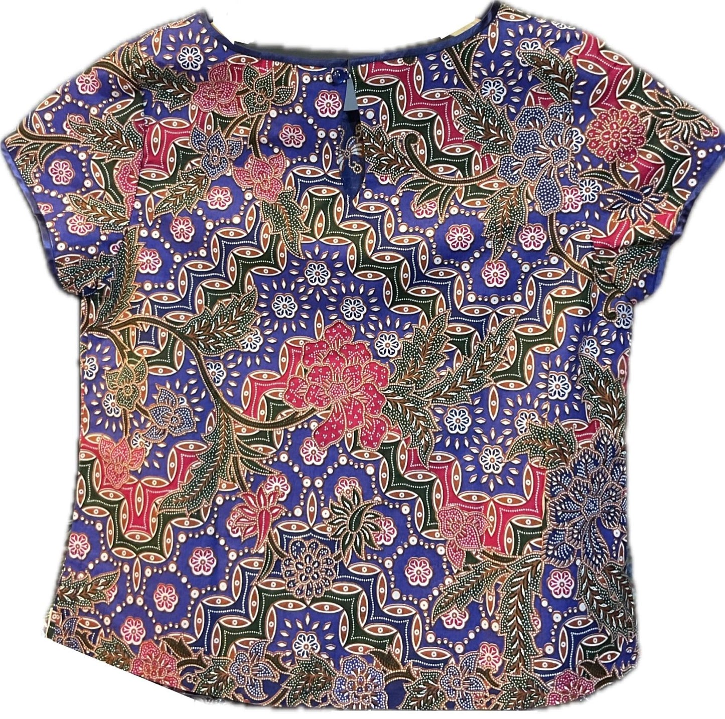 Ladies Batik Top LBT-S-BLUE-E1004