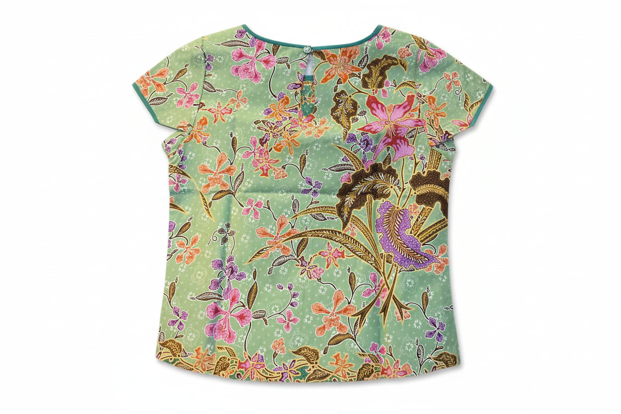 Ladies Batik Top LBT-S-GREEN-E1005