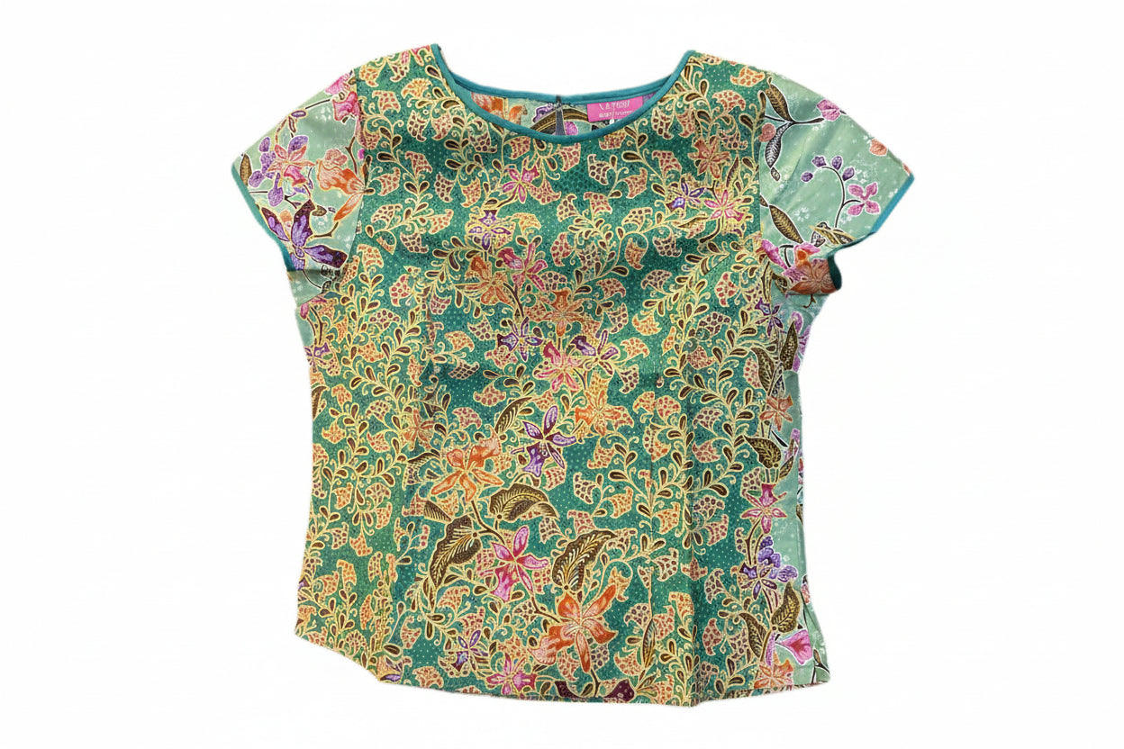 Ladies Batik Top LBT-S-GREEN-E1005