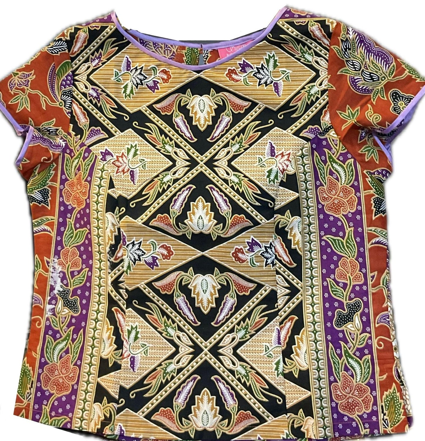 Ladies Batik Top LBT-S-PURPLE-E1006