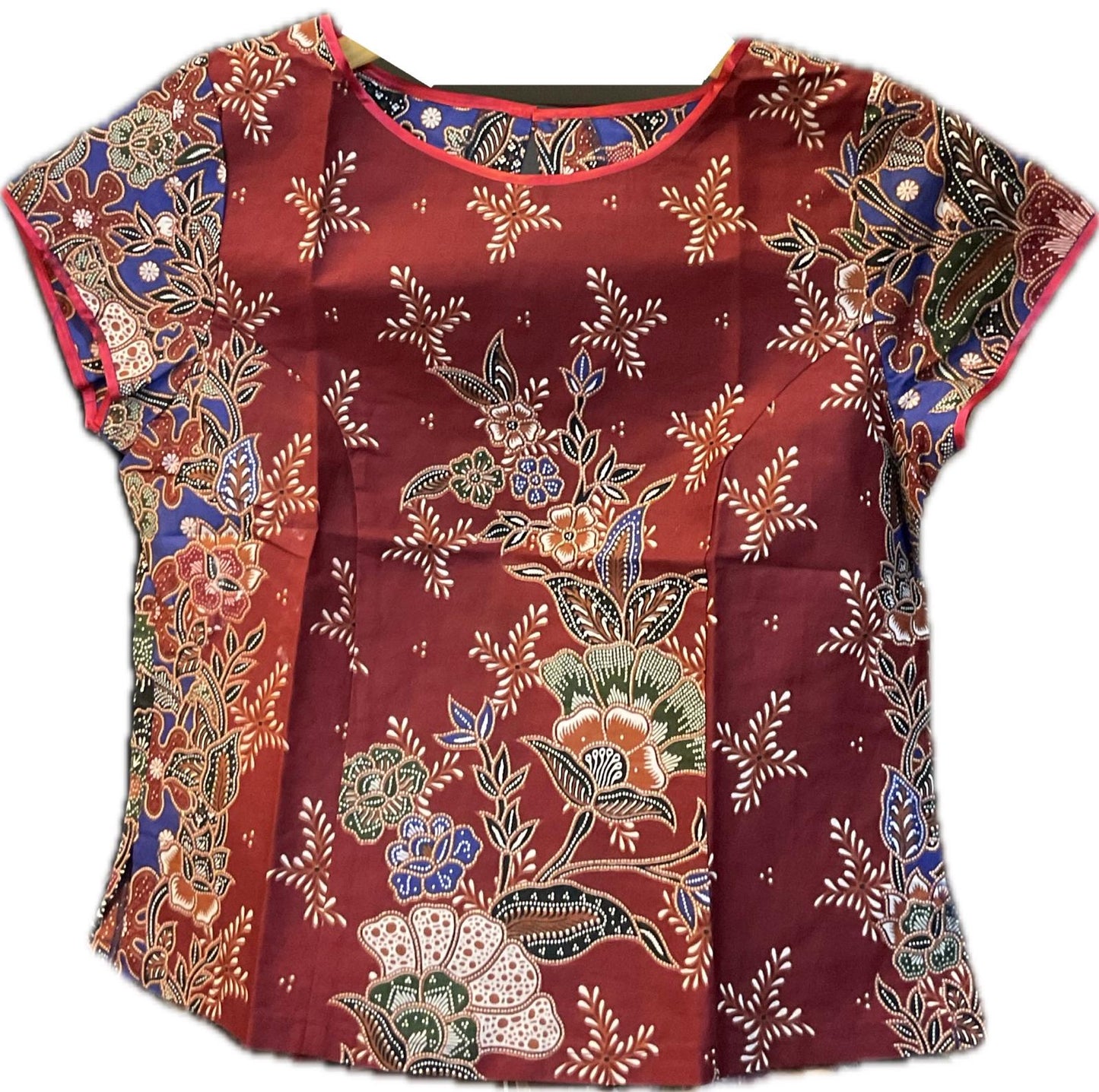 Ladies Batik Top LBT-S-RED-E1008