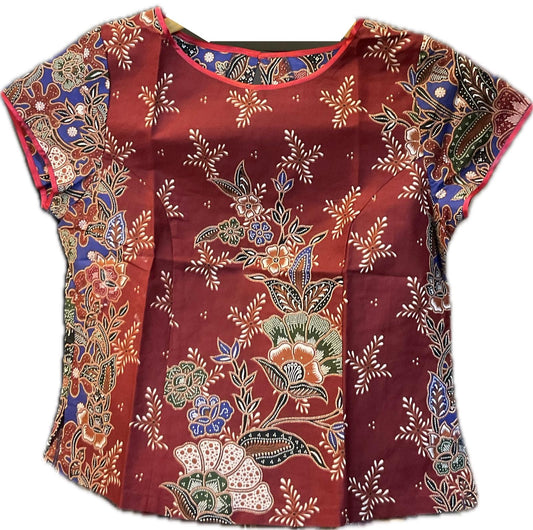 Ladies Batik Top LBT-S-RED-E1008