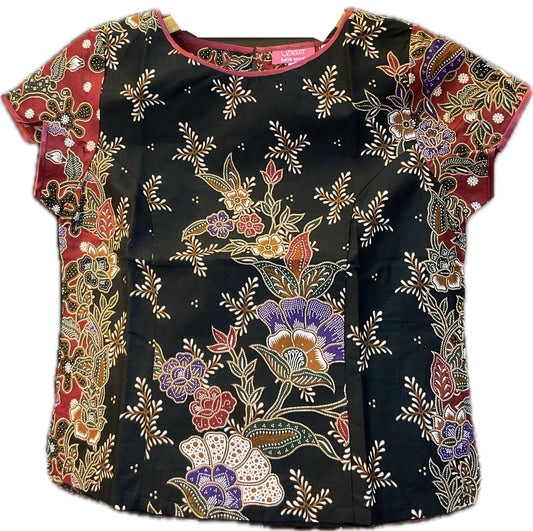 Ladies Batik Top LBT-S-RED-E1009