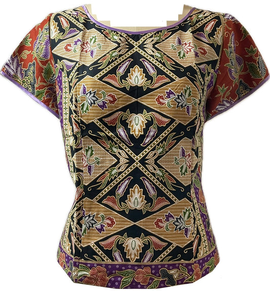 Ladies Batik Top LBT-XL-PURPLE-E1111002