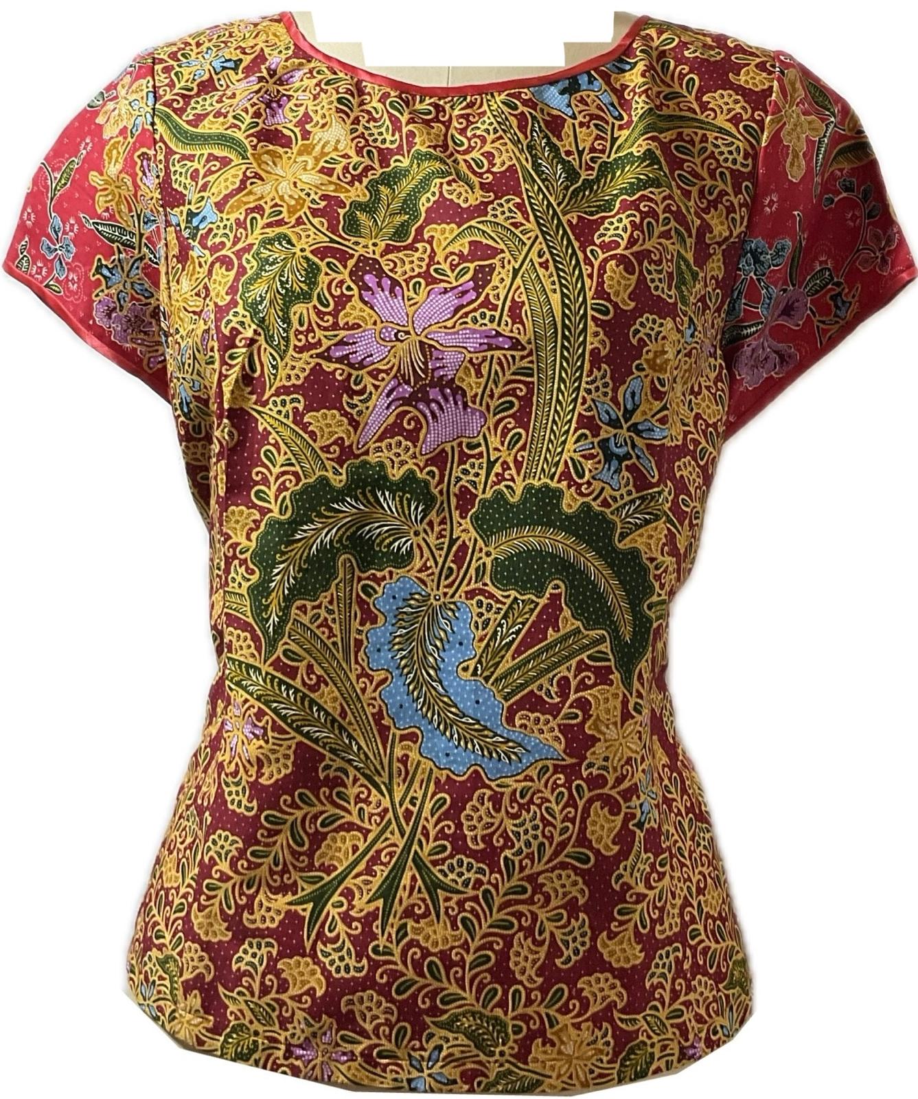 Ladies Batik Top LBT-L-RED-E111001