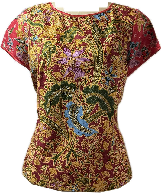 Ladies Batik Top LBT-L-RED-E111001
