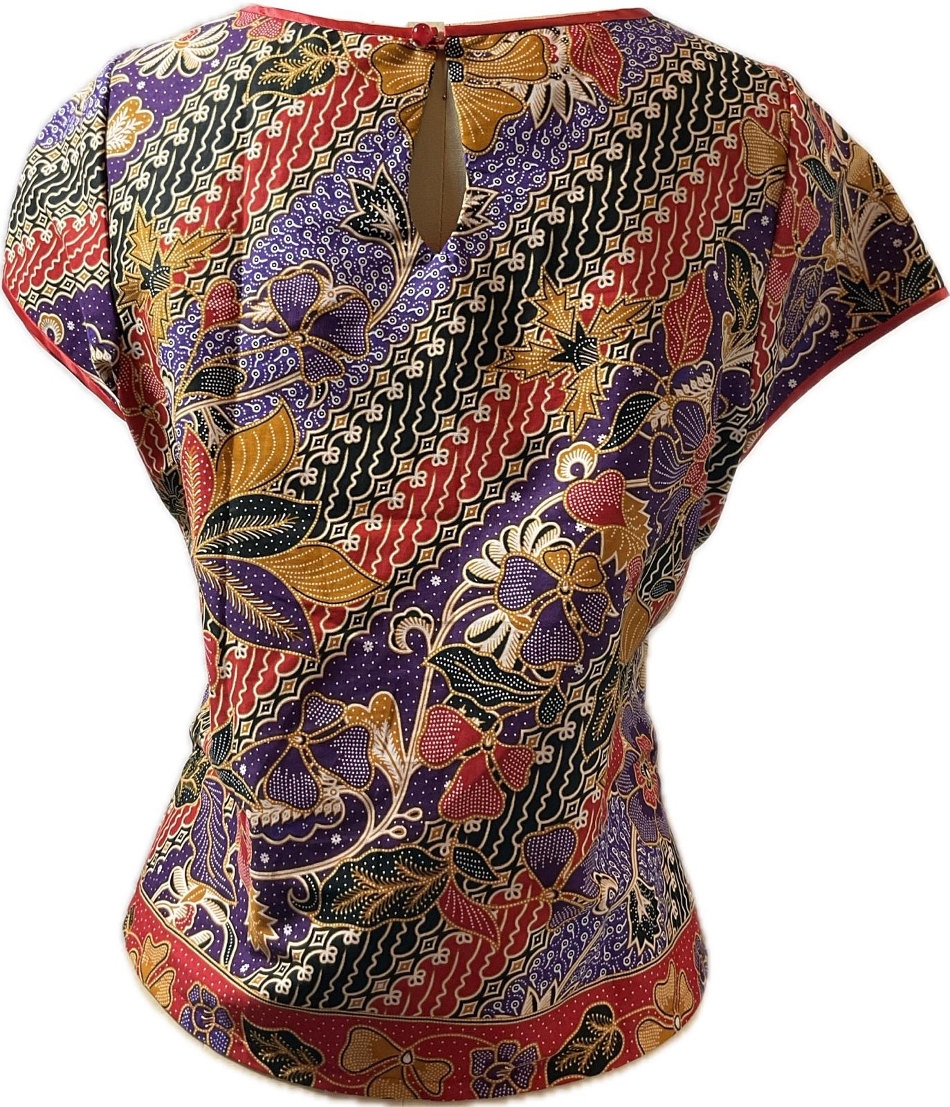 Ladies Batik Top LBT-L-RED-E111002