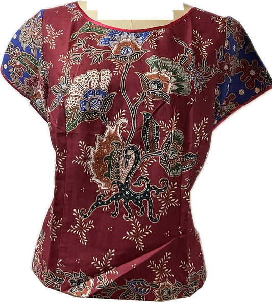 Ladies Batik Top LBT-XL-RED-E1111003