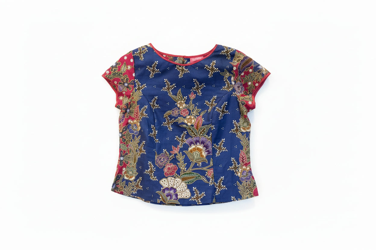 Ladies Batik Top LBT-S-RED-E1007