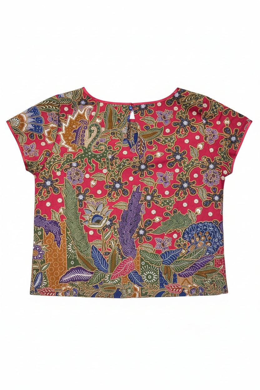 Ladies Batik Top LBT-S-RED-E1007