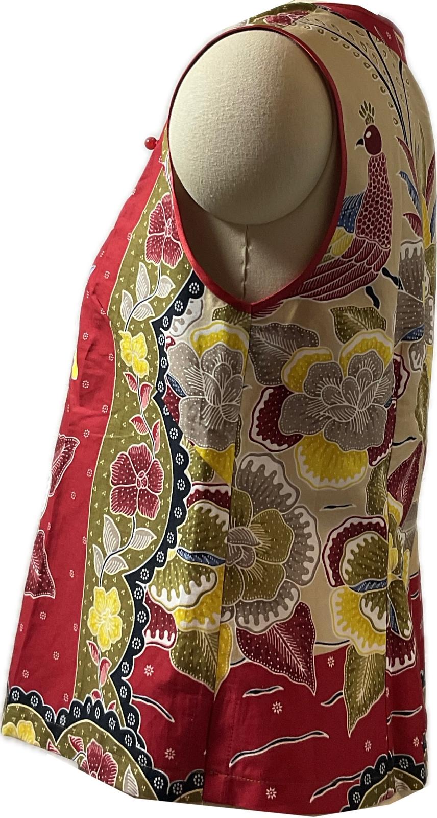 Ladies Batik Top LBT-M-RED-F11003