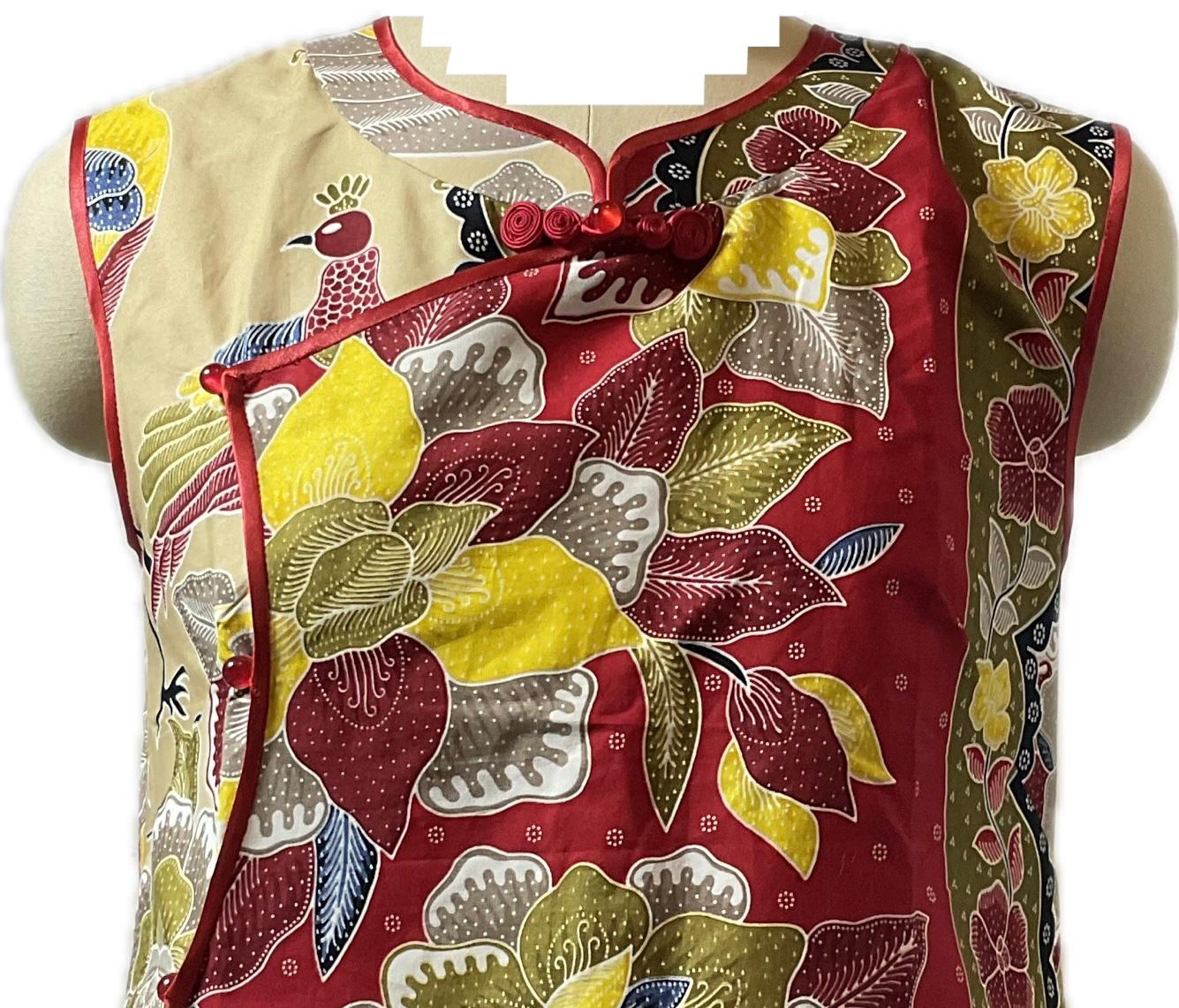 Ladies Batik Top LBT-M-RED-F11003