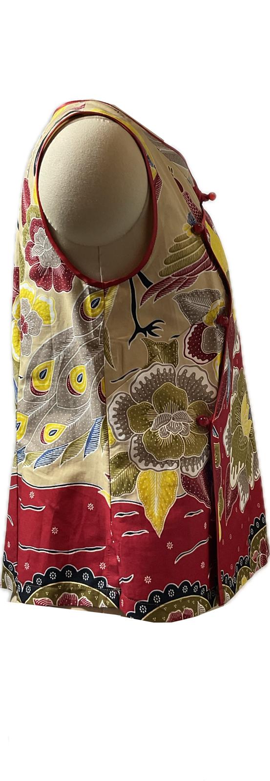 Ladies Batik Top LBT-M-RED-F11003