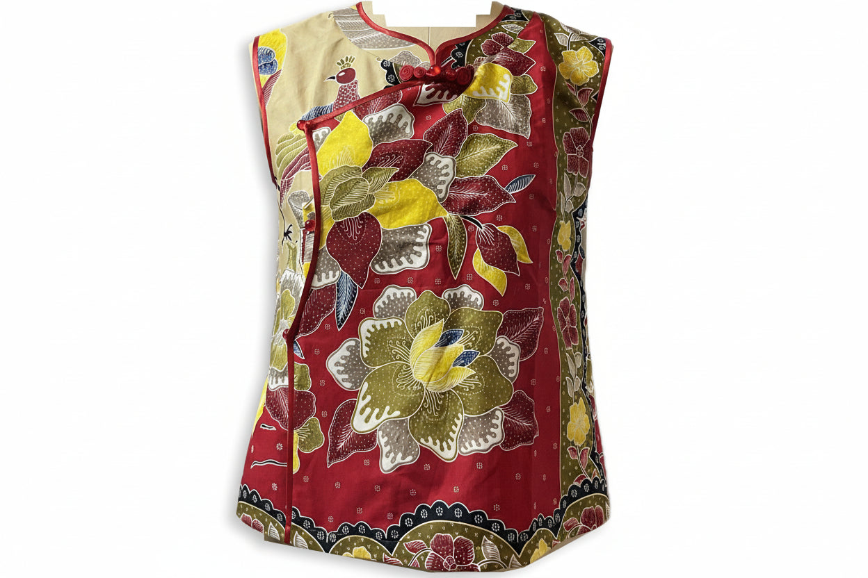 Ladies Batik Top LBT-M-RED-F11003