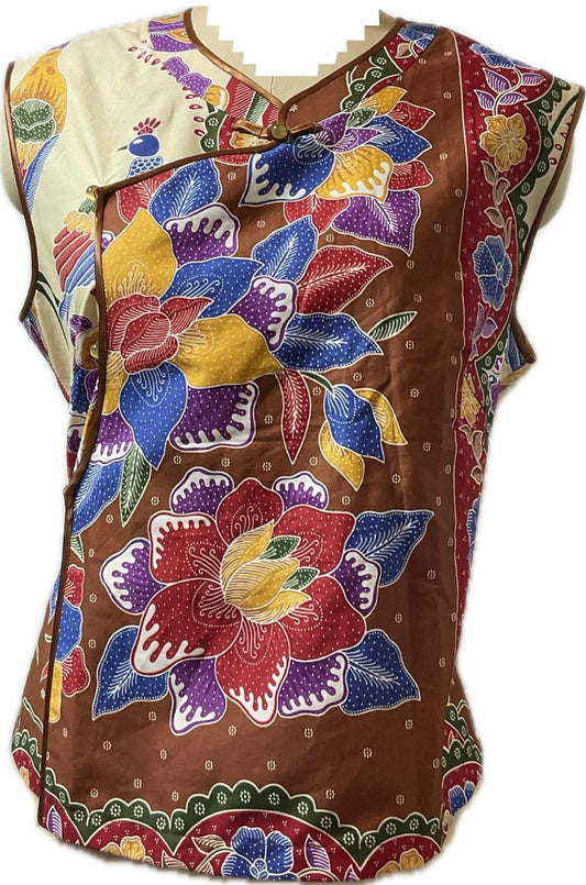 Ladies Batik Top LBT-XL-BROWN-F1111001