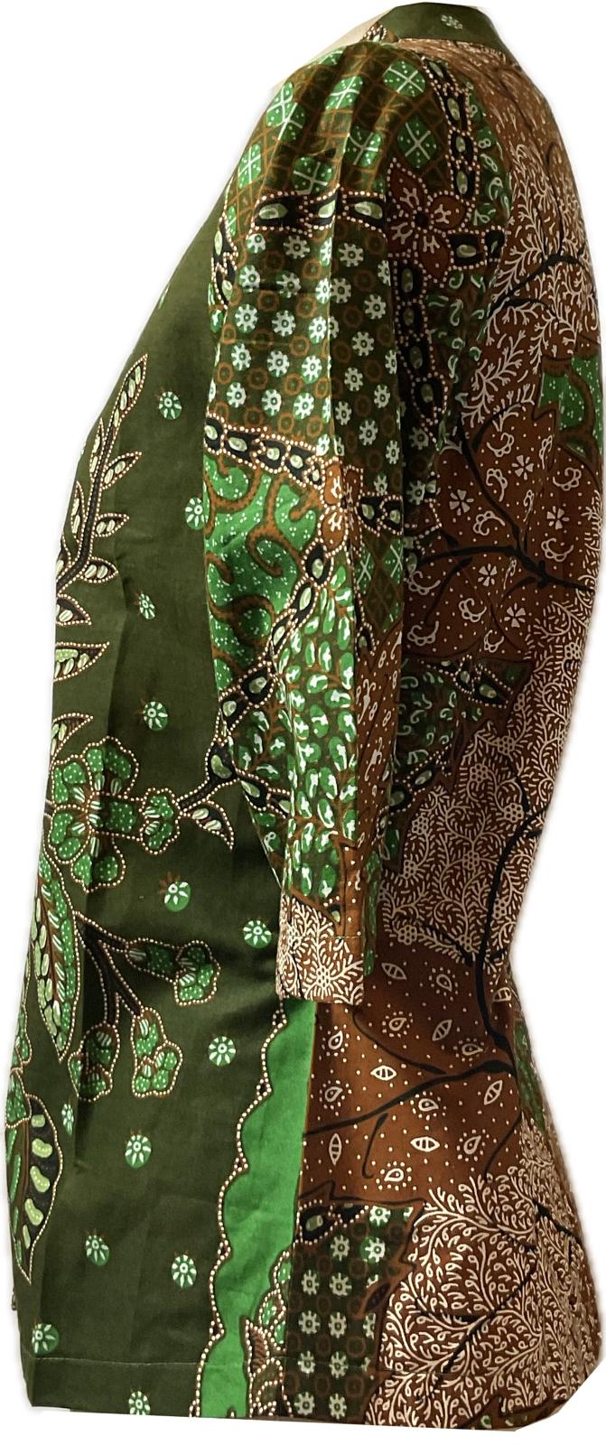 Ladies Batik Top LBT-M-GREEN-G11004