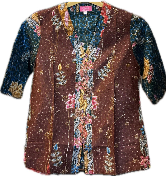 Ladies Batik Top LBT-S-BLUE-G1001