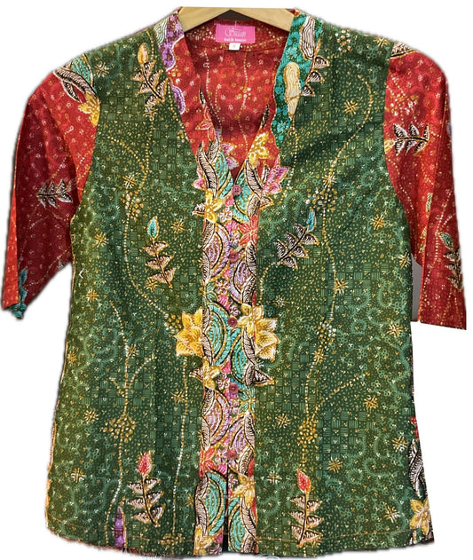 Ladies Batik Top LBT-S-RED-G1002