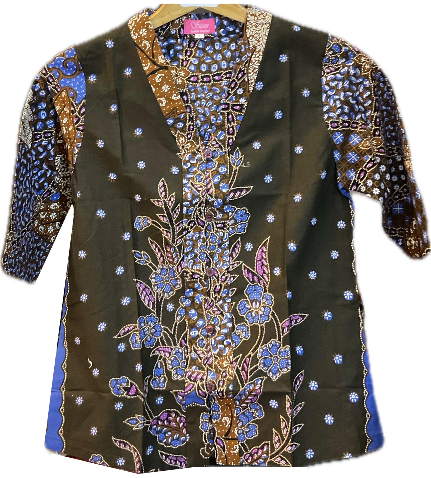 Ladies Batik Top LBT-S-BLUE-G1003