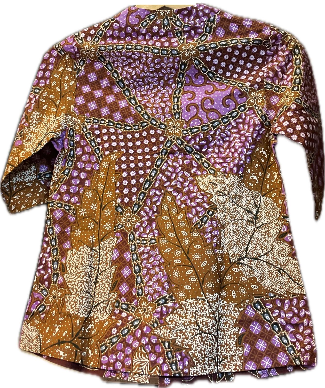 Ladies Batik Top LBT-S-BROWN-G1004