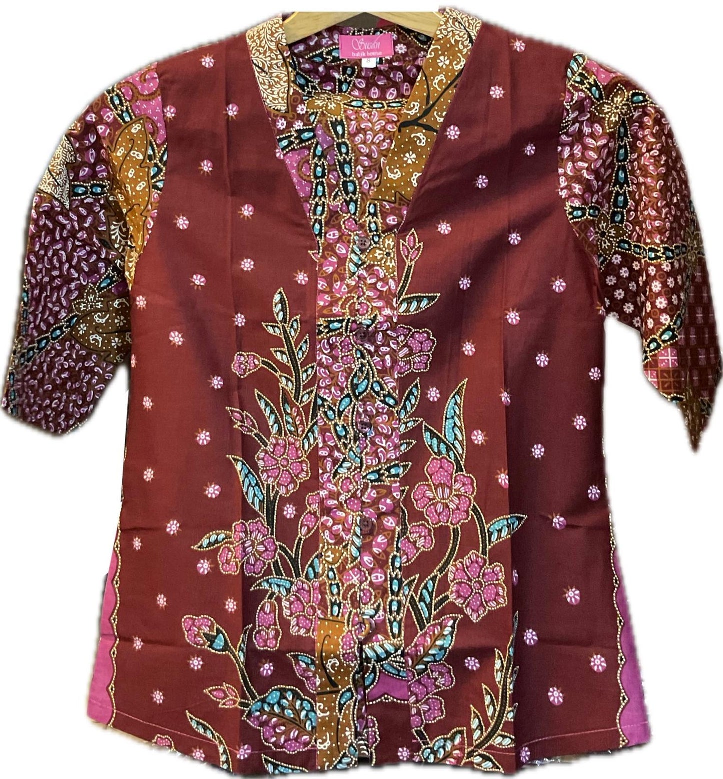 Ladies Batik Top LBT-S-PURPLE-G1005