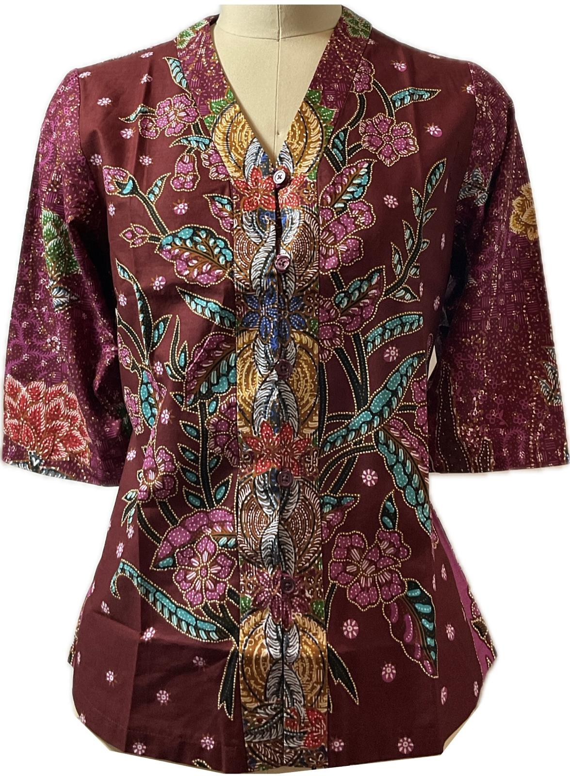 Ladies Batik Top LBT-M-PURPLE-G11005