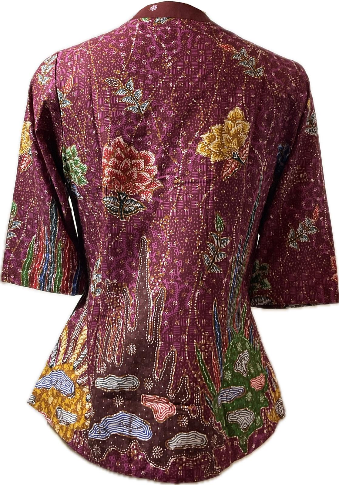 Ladies Batik Top LBT-M-PURPLE-G11005