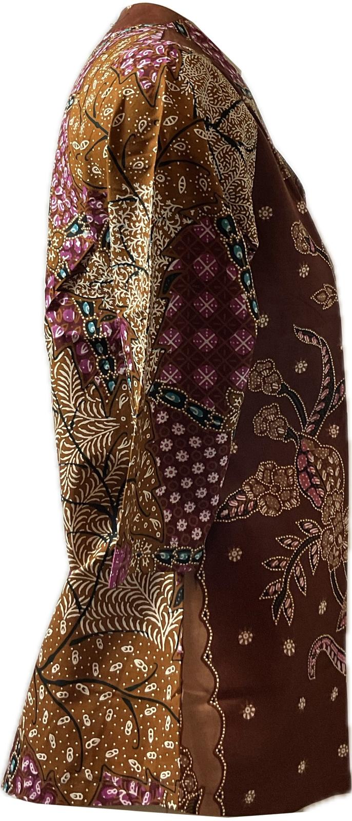 Ladies Batik Top LBT-M-BROWN-G11006