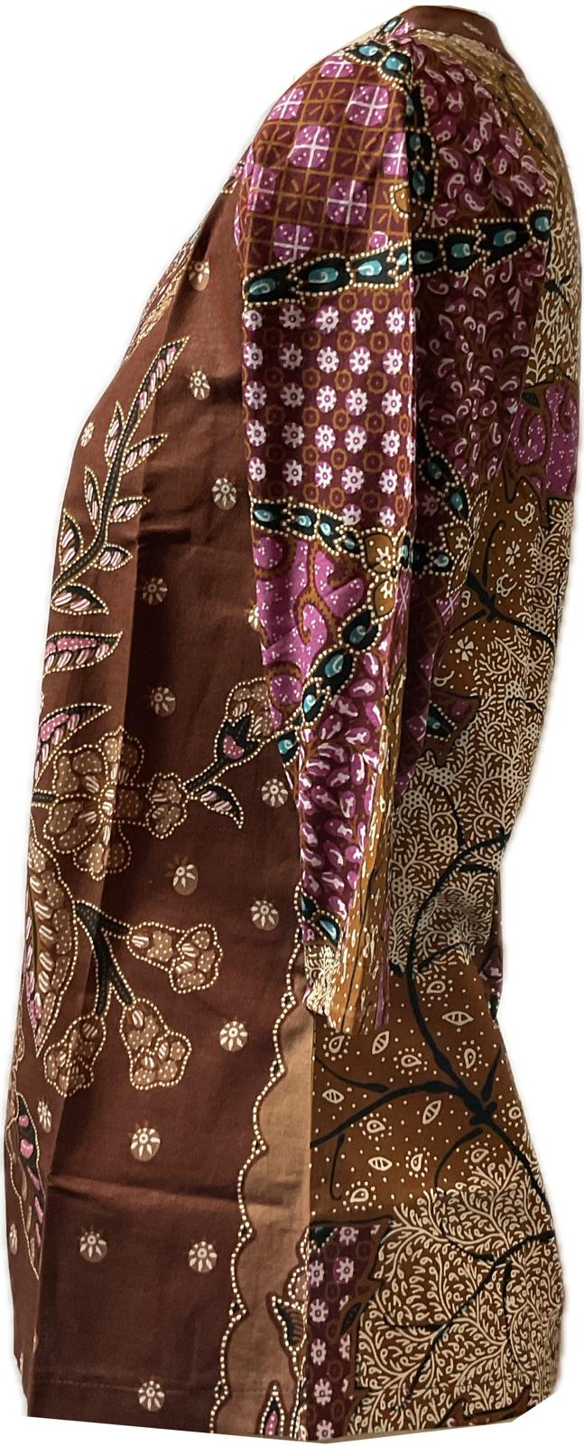 Ladies Batik Top LBT-M-BROWN-G11006