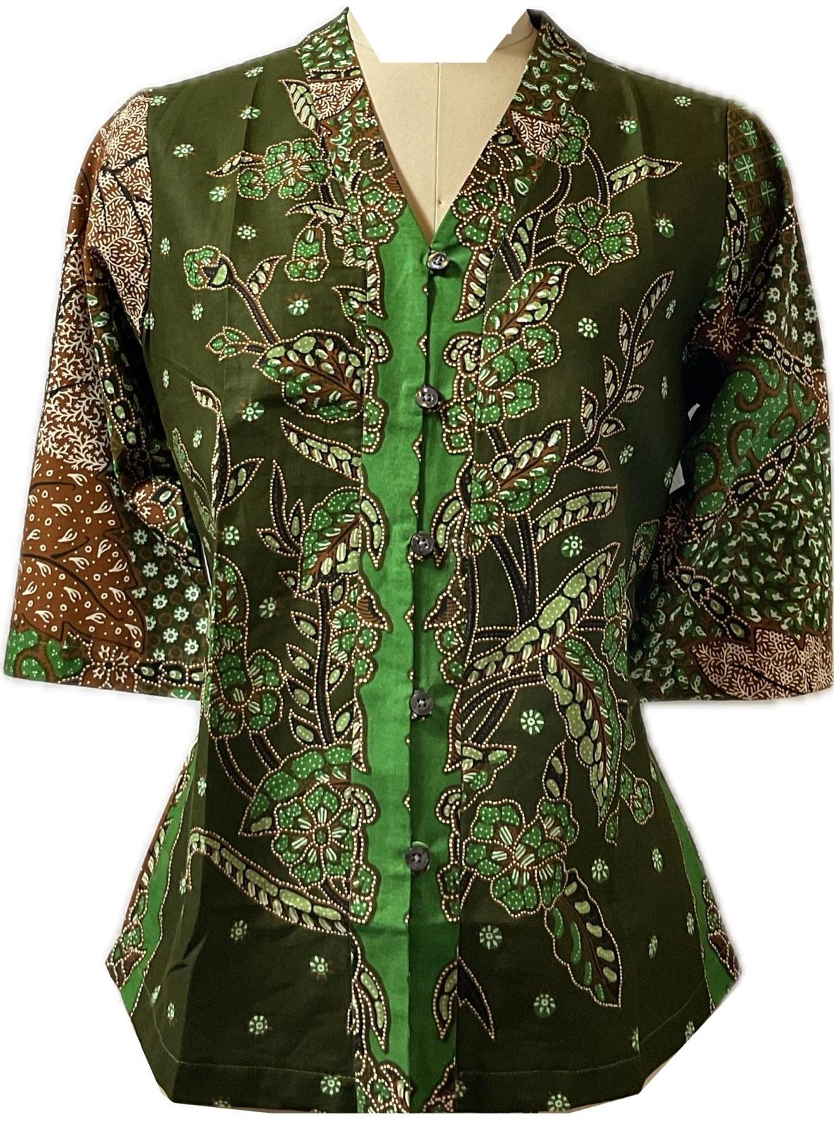 Ladies Batik Top LBT-M-GREEN-G11002