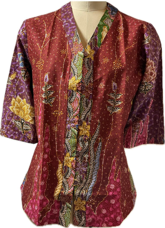 Ladies Batik Top LBT-L-MAROON-G111002