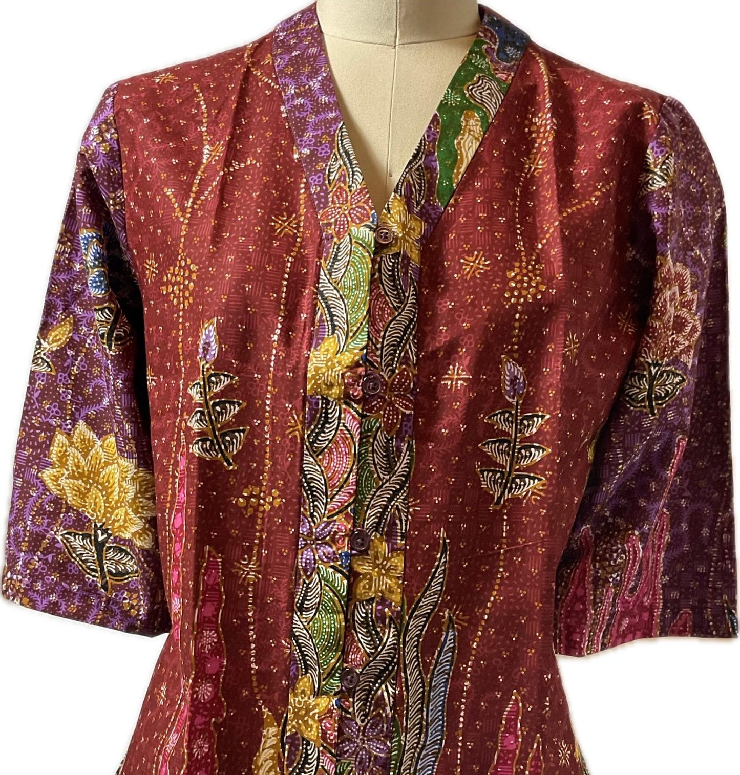 Ladies Batik Top LBT-L-MAROON-G111002