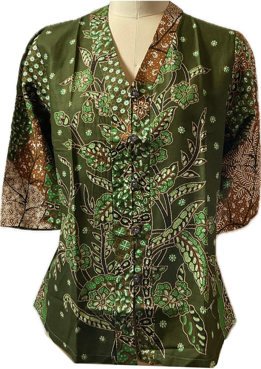 Ladies Batik Top LBT-L-GREEN-G111001