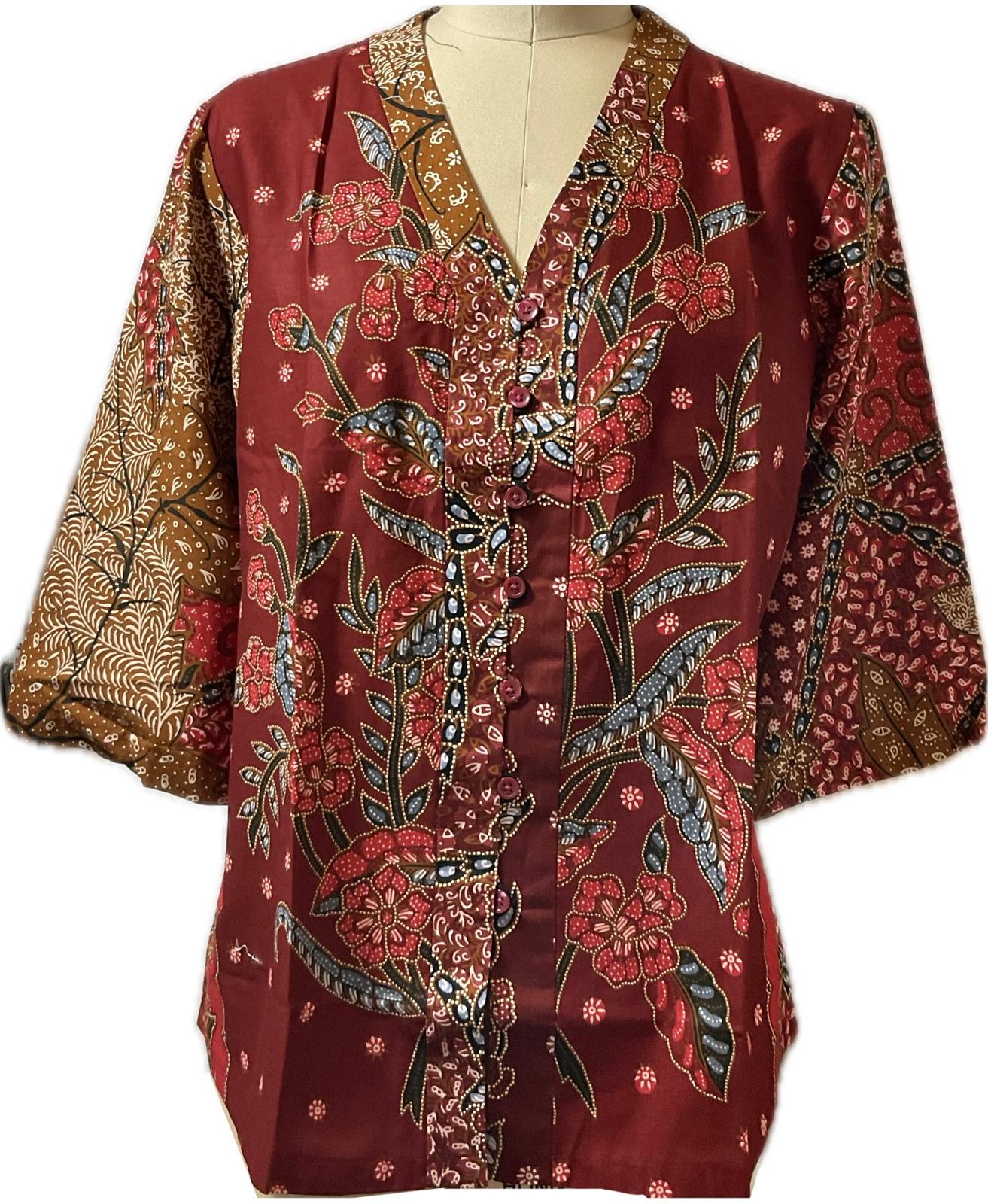 Ladies Batik Top LBT-XL-RED-G1111002