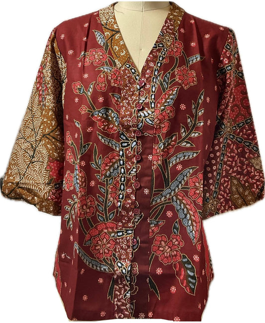 Ladies Batik Top LBT-XL-RED-G1111002