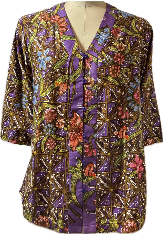 Ladies Batik Top LBT-XL-PURPLE-G1111003