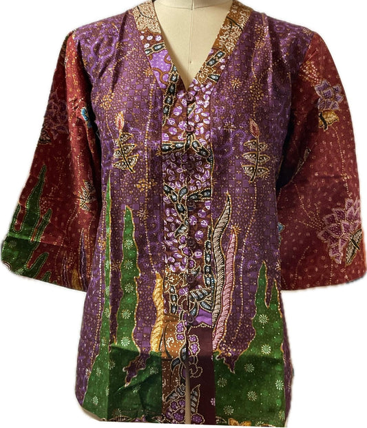 Ladies Batik Top LBT-XL-PURPLE-G1111006