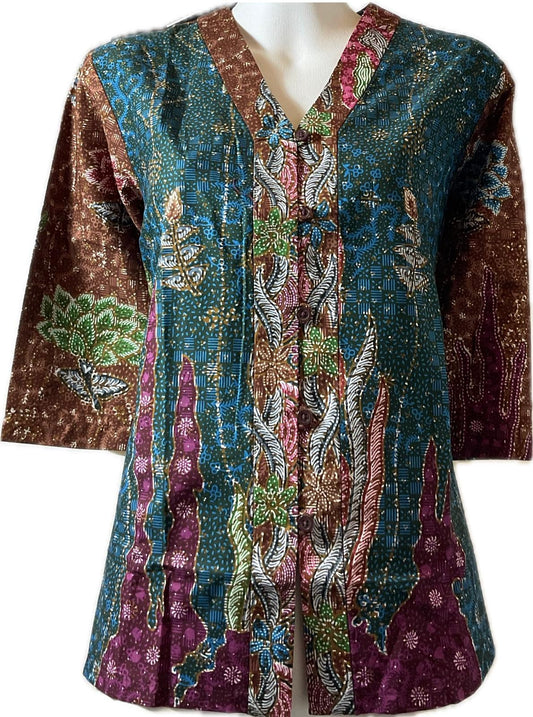 Ladies Batik Top LBT-L-BLUE-G111004