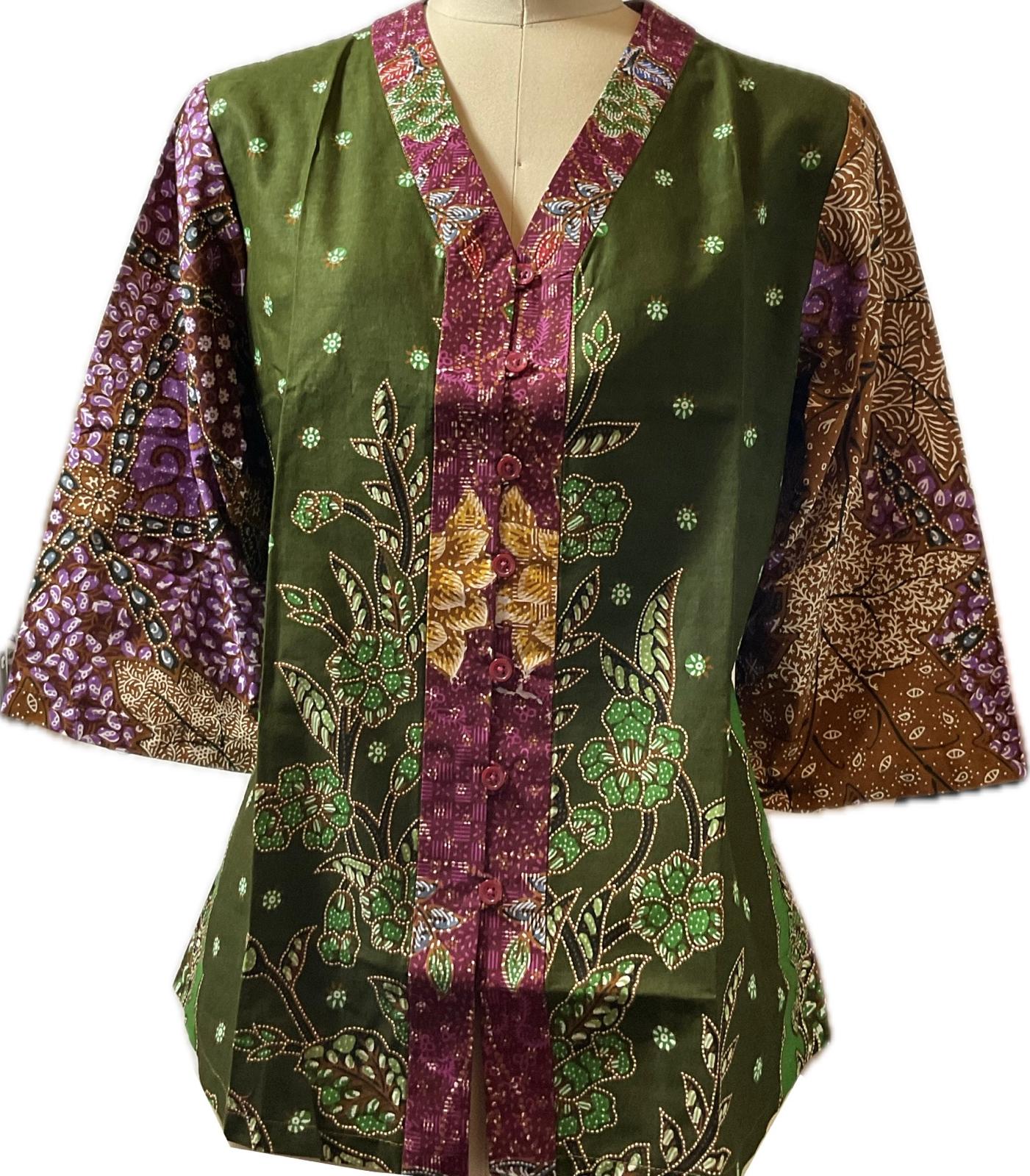 Ladies Batik Top LBT-XXL-GREEN-G11111004
