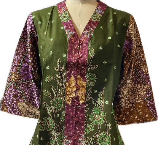 Ladies Batik Top LBT-XXL-GREEN-G11111004