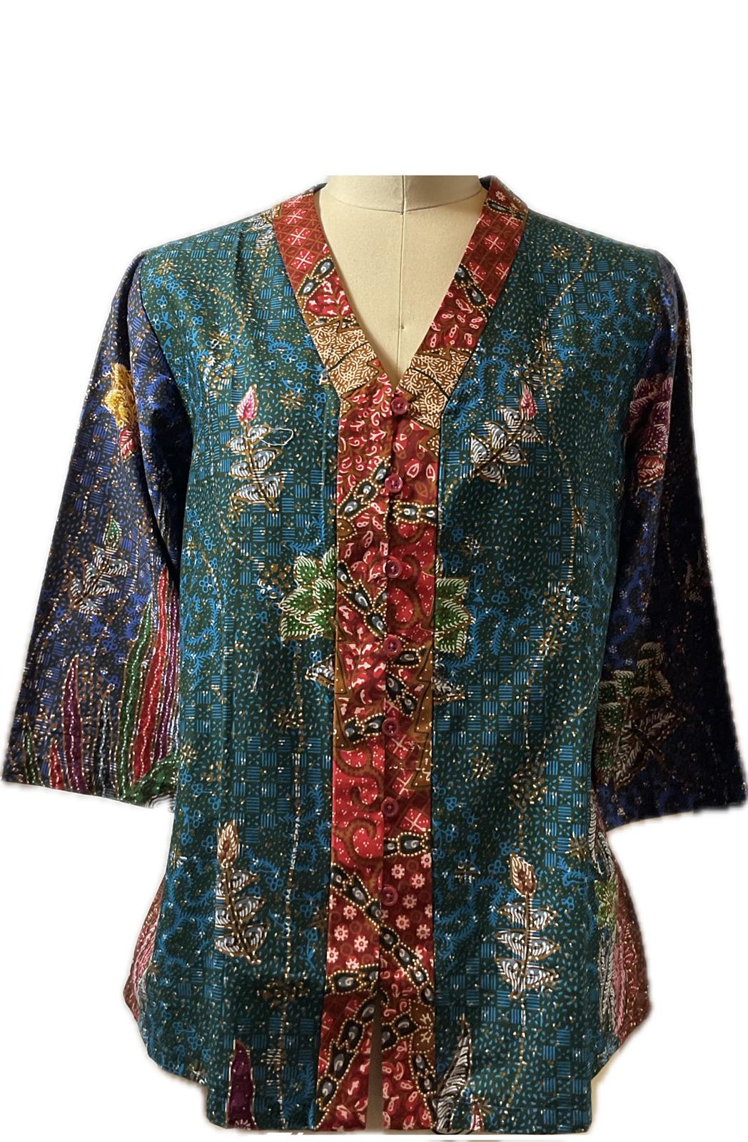 Ladies Batik Top LBT-XXL-BLUE-G11111005
